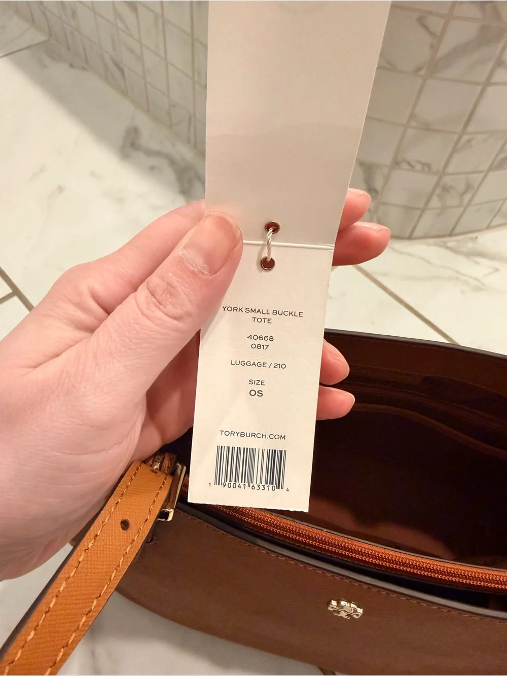 Tory Burch Cognac Saffiano Leather Tote